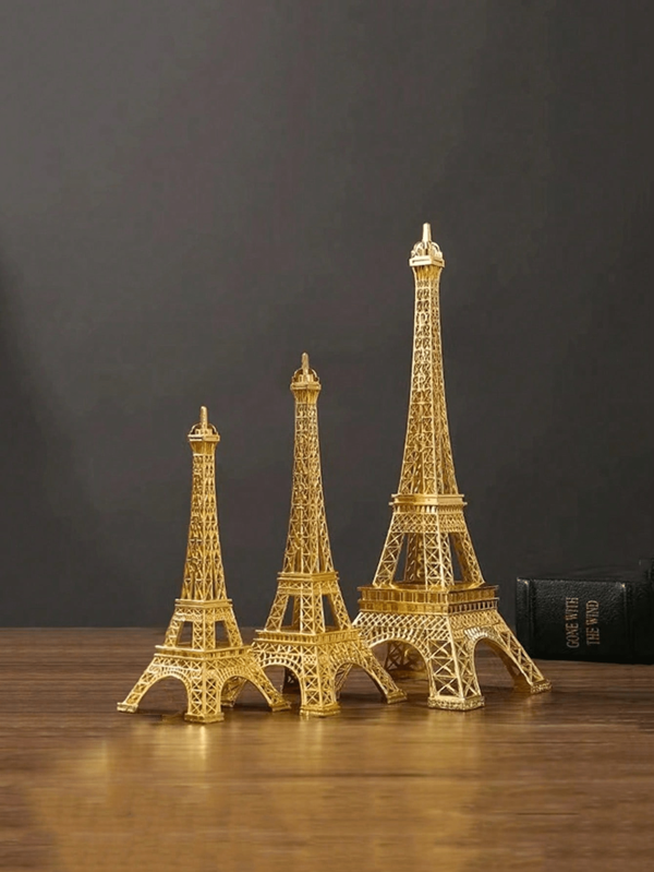1pc Gold Paris Eiffel Tower Model Creative Window Display Metal Crafts Suitable For Home And Office Decoration, Birthday, Mother's Day, Christmas, Light To Carry And Not Easy To Fade, Three Sizes Of Large, Medium And Small For You To Choose.
