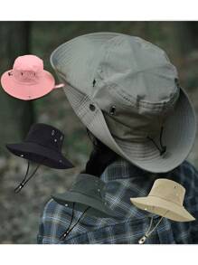 1 渔夫帽 旅行探险防水速干户外帽 太阳帽 盆帽 现货 夏季户外徒步遮阳帽 周长：约54-59cm