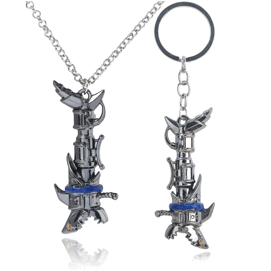 1pc Cannon Necklace Jinx Cannon Keychains Game LOL Runaway Loli Metal Key Ring For Car Key Pendant Necklace Arcane Jewelry - Multicolor - View 1