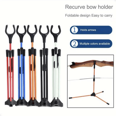 Archery Recurve Bow Stand Adjustable Bow Stand Rack Holder Fiberglass Bow Rack Archery Sports Gear For Longbow Takedown Bows Hunting Outdoor Sports