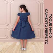 Children's Dress For Girls, Party, Wedding, Baptism, Graduation, Birthday, Princess Style With Pearls - 藏蓝色 - 查看 5