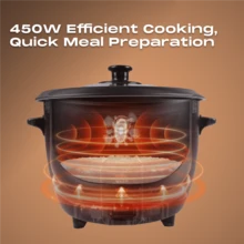 SUPERLEX Electric Rice Cooker With Measuring Cup, Removable Non Stick Bowl, Keep Warm, Detachable Power Cord, 450W 1L - UK Plug(220-240V) - View 10