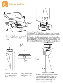 1 件便携式烘干机，遥控迷你干衣机，3D 循环恒温烘干，30 分钟快速烘干，双风速除螨除味，适用于旅行、露营、居家、宿舍
