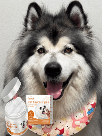 Pet Wet Wipes Cleaning, Dog & Cat Tear Stain Remover Eye Cleansing Wipes, Clean Your Beloved Pets