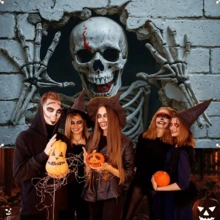 1 pezzo Arazzi da parete in stile Sk Hol Hole 180x110cm, tema inquietante, adatto per feste di Ognissanti, camera da letto, soggiorno, nuovo tessuto decorativo in poliestere 2025 per Ognissan, decorazioni per scene di feste, decorazione per la casa