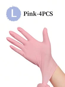 Disposable Nitrile Gloves (Pink Color Preferred) - 100pcs/50pcs/4pcs Options - Powder-Free, Latex-Free, Durable, Waterproof, Anti-Static, Multi-Purpose For Household Cleaning, Kitchen, Bathroom, Beauty Salon,