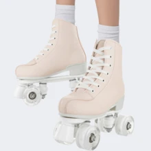 Gets Women's Roller Skates With Light-Up Wheels, Men's, Adult, Beginner Outdoor Quad Roller Skates, Classic Double Row Roller Skates - 肉粉紅色 - 查看 4