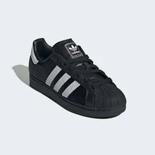Adidas Originals Superstar II Shoes For Women, Shell-Toe Casual Activewear Sneaker For Daily Wear, Minimalist Low Top Sneaker For School And Workday Chic, Color Block Sneaker For Women's Fall Outfits, Black And White Shoe For Skate Outfits - 核心黑/核心黑 - 查看 9