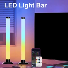 NBBUFF 2 Stücke LED Lichtleiste, RGB-IC LED Leuchten mit Fernbedienung und App-Steuerung, Desktop dekorative Stimmungsbeleuchtung, Musiksynchrone Stimmungsbeleuchtung, einstellbare Helligkeit, Farbe, Geschwindigkeit, USB betrieben für Schlafzimmer Nachttisch, E-Sport Zimmer, TV Hintergrundbeleuchtung, Tischlampe, Partybeleuchtung