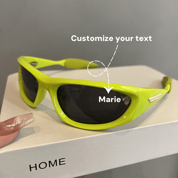 Custom Name Black Cycling Fashion Glasses, Outdoor Sports Sun Protection Fashion Glasses, Cycling Windproof. You Can Order 5 To 10 Pairs And Choose To Print Any Text You Need On The Glasses