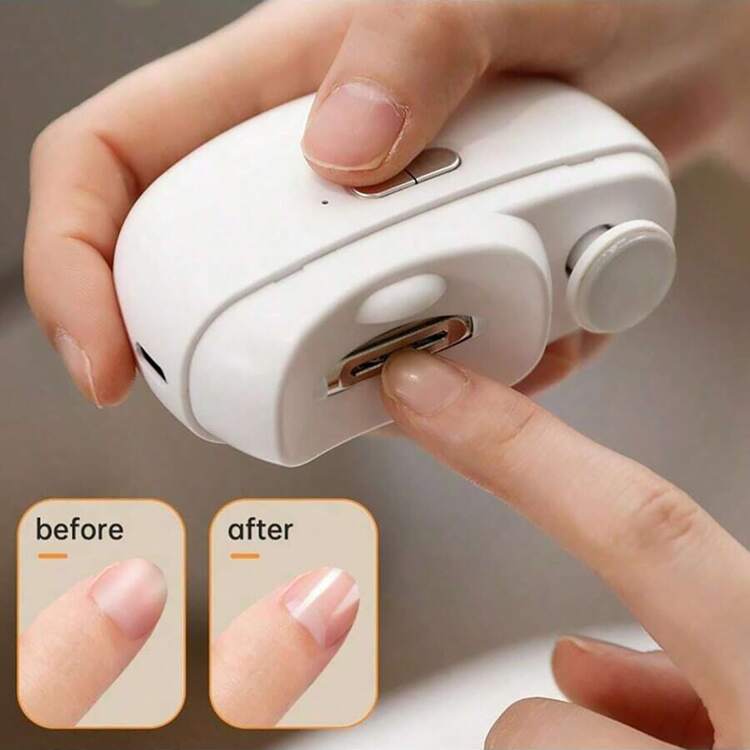 2-en-1 Coupe-ongles et polisseur électrique rechargeable - Chargement USB, coupe-ongles électrique intelligent avec anti-pincement, polissage, éclairage et fonctions de meulage, convient à tous les membres de la famille, un cadeau idéal pour Thanksgiving et Noël - Multicolore - Voir 1