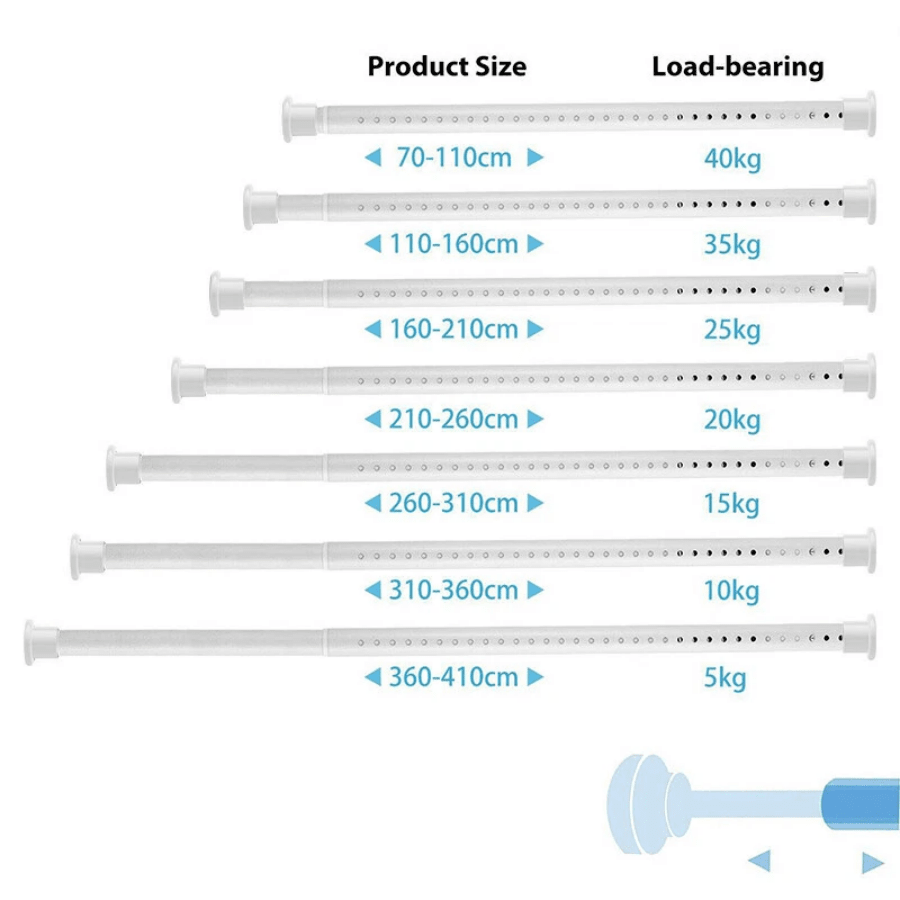 Telescopic Net Voile Tension Curtain Rail Pole Rod Rods Extendable Spring Loaded Room Decor Bathroom Accessories Back To School