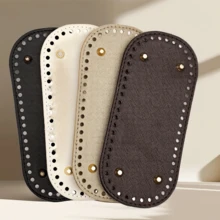 1 pezzo/2/3 pezzi Fondo in pelle PU con borchie, adatto per borse fai-da-te all'uncinetto, borse a tracolla - Fondo rotondo con fori, pratico per la tessitura - Senza fodera, monocromatico, bordi verniciati, progettato per la realizzazione di artigianato, senza accessori di chiusura.