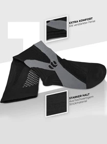 1双男女通用跑步压缩袜，足球骑行袜，20-30mmHg压缩压力，尼龙材质，专为户外骑行设计，速干透气，成人运动袜，篮球网球袜，舒适保暖 - 彩色 - 查看 3