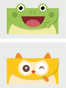 10 张/包可爱卡通创意贺卡可折叠留言卡 - 10pcs/包卡通信封 - 查看 25