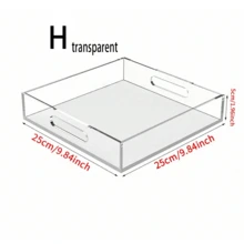 1 conjunto de organizador de bandeja de acrílico transparente/preto, suporte para cosméticos, joias, maquiagem, banheiro, cozinha, balcão, luz de luxo - Multicolorido - Ver 18