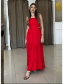 "Summer Charm" Long Dress - 紅色 - 查看 1