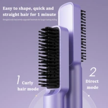 2-In-1 Hair Straightener And Curler‌;Wet/Dry Dual-Use Styling Tool‌;‌;Multifunctional StylingTool‌;Creates Smooth And Shiny Hair‌ ;Christmas Gift‌.Straightening Comb Hot Comb  Portable Hair Straightener Hair Brush  Transform Frizzy Hair To Silky Smooth Worthy Hair On The Go.Suitable For Both Home Use And Travel. It's An Ideal Gift For Women Anti-Frizz Ceramic Hot Brush To Smooth Hair, Anti-Scald Design Safety & Easy For All Ages - Xem 3