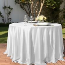 Mantel de satén redondo de 228 cm (89,76 pulgadas) - Elegante cubierta de mesa de tela suave para bodas, cumpleaños, Navidad, Halloween y decoración de mesa de comedor