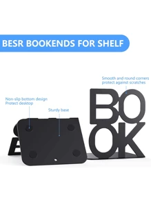 2 stuks/1 stuk BOEK boekensteun in de vorm van een letter, metalen boekensteunen voor op het bureau, intrekbare boekensteun voor studenten, retro minimalistische boekensteunen, voor thuis, woonkamer, kantoor, boekenplankdecoratie, Kerstmis, Valentijnsdag, nieuwjaarscadeau, begin van het schooljaar