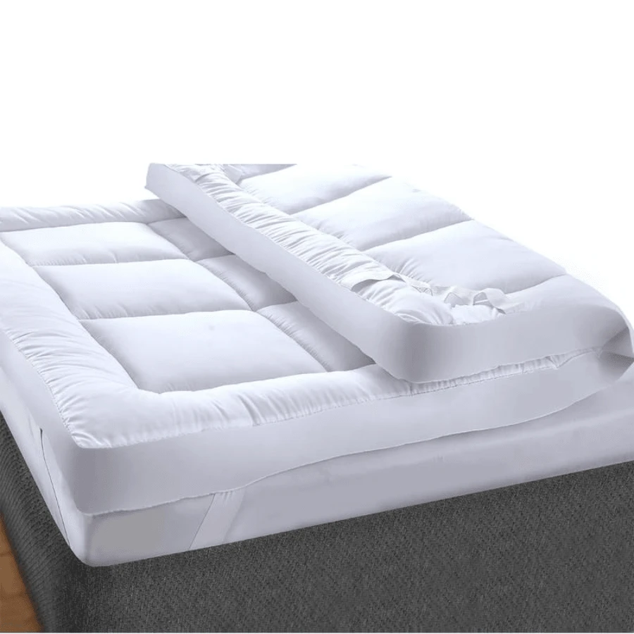 Hotel Quality 4-Inch Mattress Topper Ultra Comfortable 10CM MICROFIBER Luxury Bed Support Cooling Perfect For Better Sleep ALL SIZES SINGLE DOUBLE KING SUPER KING UK SIZES SOFT AND COMFORTABLE MAKES YOUR BED SUPER COMFORTABLE THICK TOPPER