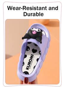 Sanrio Summer Cartoon Slippers (Purple-Kuromi), Girls & Boys Lightweight Anti-Slip Indoor/Outdoor Slide Sandals, With Comfortable Cloud Design, Parent-Child Matching Options, Multiple Character Choices