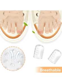 10/20 piezas Cubierta antifricción para dedos de los pies de silicona, divisor de dedo de gel con diseño anti fricción, cubierta de punta de Gel transpirable, accesorios suaves para el cuidado de pies, funda de puntera neutra sin sabor, tubo de pie pequeño anti fricción, anti-fricciones y anti ampollas - transparente - Ver 6