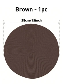 1pc/4pcs/6pcs 15-Inch Round Woven PP Placemat – Waterproof, Non-Slip, Heat Resistant Table Mat, Easy To Clean, Modern Design For Home Dining, Kitchen Decor, Holiday Parties, And Everyday Use (Multiple Colors Available)