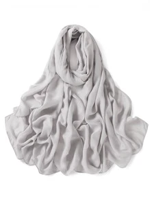 1条女士纯色细边围巾，休闲透气头巾，百搭披肩式头巾，四季皆宜。 - 彩色 - 查看 19