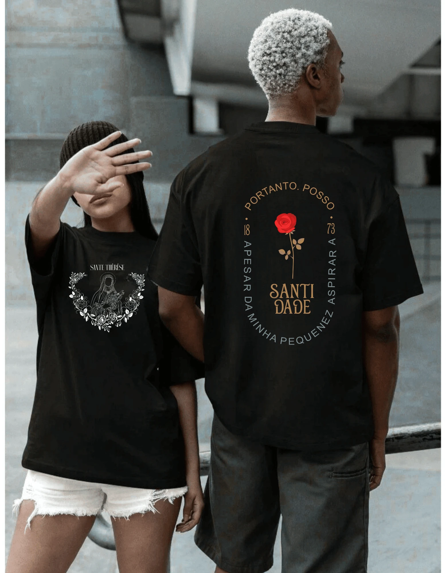 Santa Teresa UNISEX T-Shirt 100% Cotton - PREMIUM - 黑色 - 查看 1