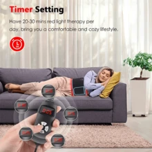 Red Light Infrared Light Belt For Body - LED Red Light Device With Timer For Relaxing Muscle Back Waist Shoulder - 660nm & 850nm 10HZ & 40HZ Pulse Grey - 黑色 - 查看 3