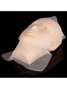 100片装护肤纱布纤维面膜，海藻软化面膜粉美容纱布垫 - 白色 - 查看 5