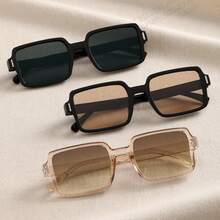 3 件装女士塑料方形波西米亚风时尚眼镜组合，适合节日礼物热带海滩度假配饰 - 彩色 - 查看 1