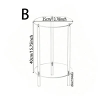1 套透明圆形亚克力边桌，2/3 层现代小咖啡桌床头柜，适用于客厅、卧室和浴室，简约 - 透明 - 查看 9