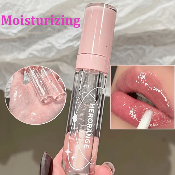 HERORANGE Moisturizing Lip Oil, Hydrating & Long-Lasting, Prevents Chapping, Waterproof And Sweat-Resistant, Fades Lip Lines, Easy To Apply, Glossy Finish, Lip Care Cosmetics For Students, Convenient For Outdoor, Suitable For Spring, Summer, Autumn, Winter, Valentine's Day, Birthday Gift