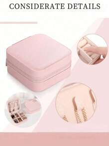 1 pieza Organizador de joyas de viaje, Organizador de joyas pequeño de piel sintética PU, Caja de almacenamiento de joyas multifuncional, Organización y almacenamiento de joyas, Mini organizador de joyas, Organizador de maquillaje, Organizador de esmalte de uñas, Joyero compacto, Aretes, Collares, Anillos Almacenamiento de joyas, Artículos esenciales para cruceros, Para anillos, collares, aretes Almacenamiento, Regalo perfecto para mujer Bolsa, Bolsa de maquillaje, Bolsa de aseo, Organizador de escritorio, Bolsa de cosméticos, Bolsa de maquillaje, Joyero, Bolsa, Soporte para brochas de maquillaje, Soporte para brochas, Organizador de perfumes, Bolsa