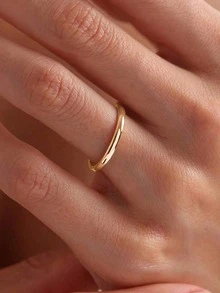 1pc Solid Platinum Couple Ring With Full Starry Sky Design, Made Of S925 Sterling Silver, Exquisite Jewelry Gift In European & American Style - Gold - View 6