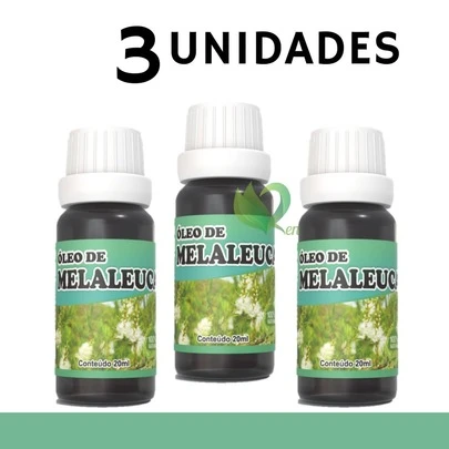 3x Óleo de Melaleuca - 100% vegetal, natural e vegano