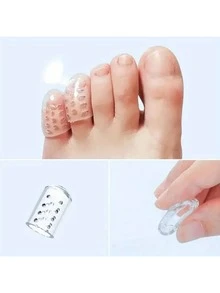 10/20 piezas Cubierta antifricción para dedos de los pies de silicona, divisor de dedo de gel con diseño anti fricción, cubierta de punta de Gel transpirable, accesorios suaves para el cuidado de pies, funda de puntera neutra sin sabor, tubo de pie pequeño anti fricción, anti-fricciones y anti ampollas - transparente - Ver 11