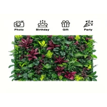 1 Piece Of 2D Artificial Green Wall Panel Background Banner - Vibrant Tropical Leaf Design, Durable Polyester Fabric, No Need For Electricity, Suitable For Indoor/Outdoor Use, Perfect For Live Streaming, Parties, Birthdays, Weddings, Room And Garden Decoration, Decorative Wall Panels