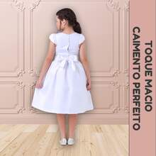 Children's Dress For Girls, Party, Wedding, Baptism, Graduation, Birthday, Princess Style With Pearls - 白色 - 查看 5