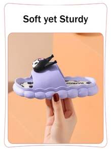 Sanrio Summer Cartoon Slippers (Purple-Kuromi), Girls & Boys Lightweight Anti-Slip Indoor/Outdoor Slide Sandals, With Comfortable Cloud Design, Parent-Child Matching Options, Multiple Character Choices