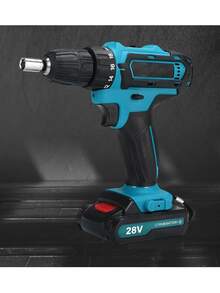 28V Cordless Drill - Lithium-Ion Power Tool For Home & DIY | Handheld Screwdriver With LED Light - Multicolor - View 6