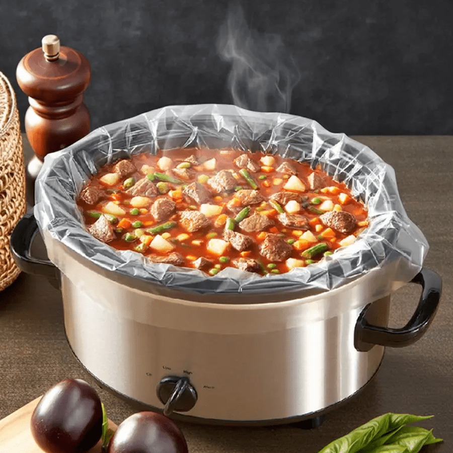 5/10pcs Slow Cooker Liners With Binding Zip Ties Disposable, Easy-Clean Cooking Bags For Oval/Round Pots, 3QT To 8QT Crockpot Trays, Convenient, Time-Saving, And Mess-Free Cooking Solution