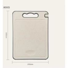 Meat Cutting Board, Hygienic Double-Sided Board In Stainless Steel And PP With Sharpener And Handle - Màu be - Xem 8