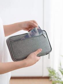 1 pieza Bolsa para pasaporte, titular de pasaporte y tarjeta, funda protectora impermeable, bolsa de almacenamiento de viaje, bolsa multiusos para documentos en el extranjero