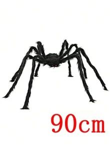 1 Piece, Black Spider Halloween Ghost Festival Decoration Item, 150cm Super-Large Spider, Bar Courtyard Decoration Prop, Simulated Plush Spider, Halloween Indoor And Outdoor Decoration Prop