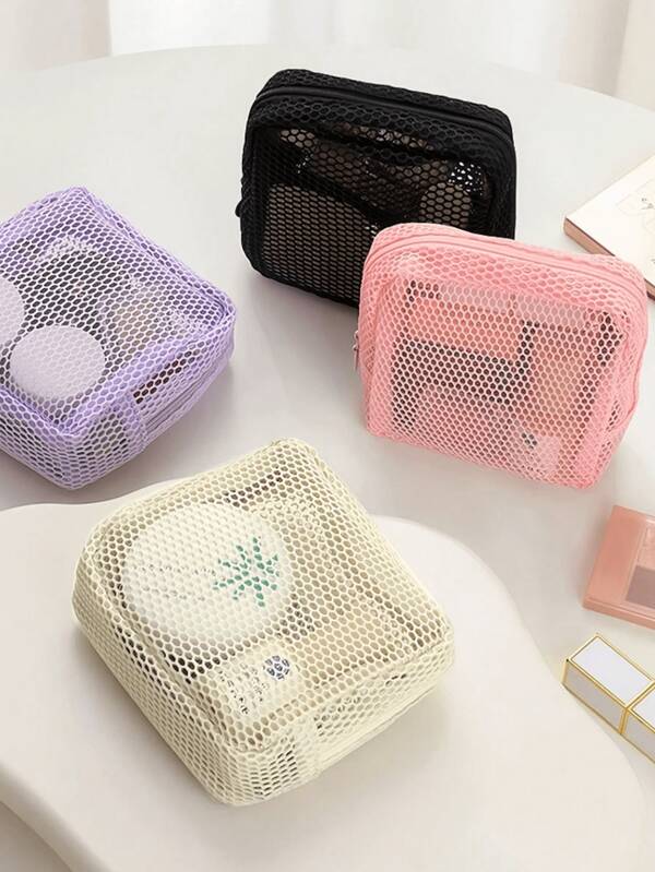 حقيبة تخزين شفافة كبيرة السعة قابلة للنقل قطعة واحدة - حقيبة مستحضرات تجميل حقيبة مناديل صحية قابلة للحمل وعملية - غرفة استحمام - محفظة تخزين مستحضرات التجميل! هذه المنظمة للسفر في نهاية المطاف هي تحدي لجمالك.