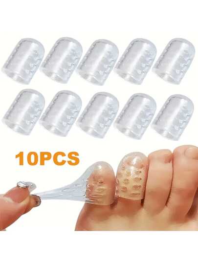 10/20 piezas Cubierta antifricción para dedos de los pies de silicona, divisor de dedo de gel con diseño anti fricción, cubierta de punta de Gel transpirable, accesorios suaves para el cuidado de pies, funda de puntera neutra sin sabor, tubo de pie pequeño anti fricción, anti-fricciones y anti ampollas