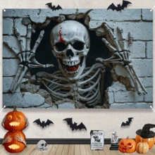 1 pezzo Arazzi da parete in stile Sk Hol Hole 180x110cm, tema inquietante, adatto per feste di Ognissanti, camera da letto, soggiorno, nuovo tessuto decorativo in poliestere 2025 per Ognissan, decorazioni per scene di feste, decorazione per la casa